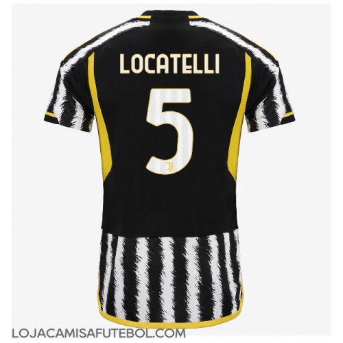 Camisa de Futebol Juventus Manuel Locatelli #5 Equipamento Principal 2023-24 Manga Curta